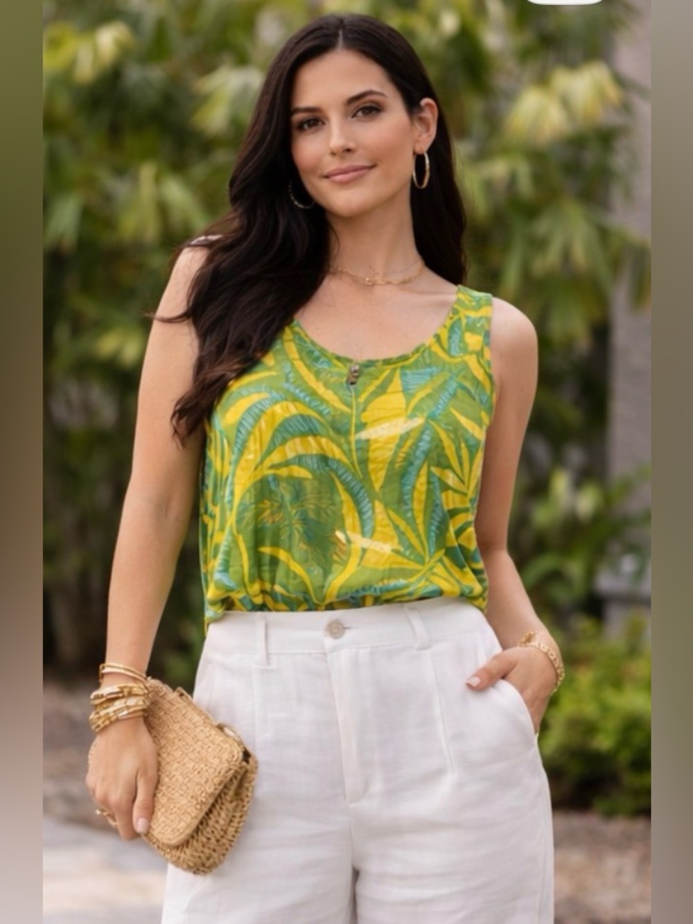 NWT Haute Hippie Tropical Sleeveless Top Resort Chic Tank | Blogger Favorite